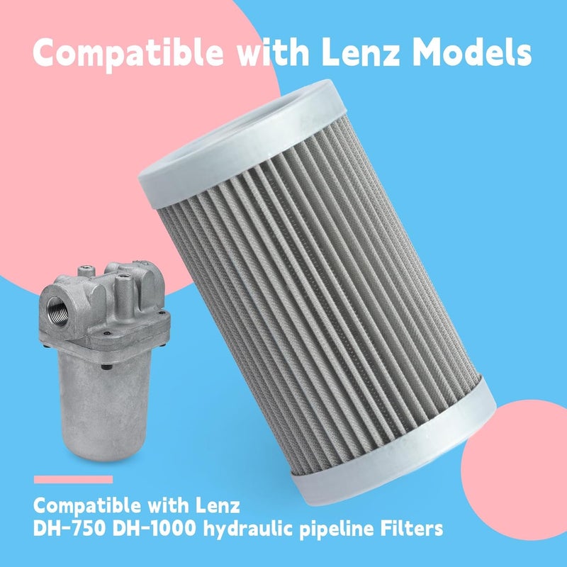GLOXTED 100 Micron Wire Mesh Filter Compatible with Lenz DH-750 DH-1000 Medium Pressure in Line Filters Part Replace 5062-100 5062-100V - Image 3